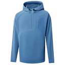 Rouen Mens Hoodies Microfleece Golf Quarter Zip Hoodies Winter Warm Polar Fleece Hooded Pullover Sweatshirt for Men Misty Blue XL