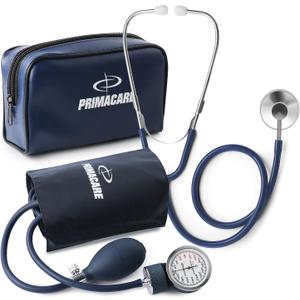 Primacare DS-9197-BL Professional Classic Series Manual Adult Size Blood Pressure Kit, Emergency Bp kit with Stethoscope and Portable Leatherette Case, Nylon Cuff, Blue