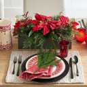 12 PCS 18 Inch Christmas Norfolk Pine Branches Stems, Real Touch Faux Fake Artificial Christmas Branches DIY Crafts for Xmas Indoor Outdoor Home Decor