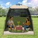 EighteenTek® Screen House Gazebo, 2-4 Person Pop Up Screen Tent, Instant Screen Room with Carry Bag, Outdoor Mosquito Tent Pop-Up, Sun Shade Shelter for Patio, Garden, Backyard, Deck 7 x 4 x 6.5 FT