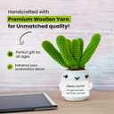 AltrEgo Handmade Crochet Emotional Support Cheery Cactus, Amigurumi Doll with Positive Card, White