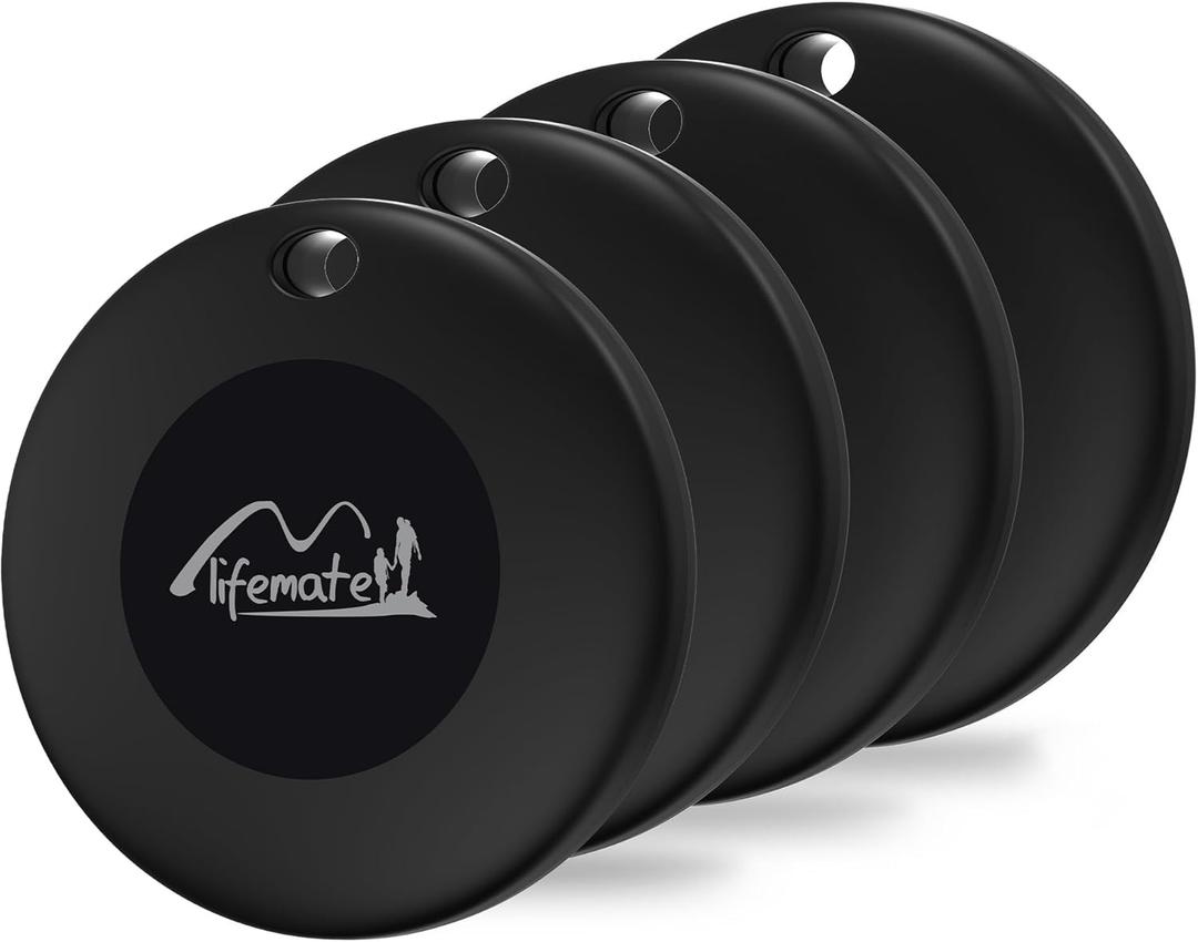 Lifetag Tracker for Android, Bluetooth Tracking Tag for Google Find My Device (Find Hub) App, Item Finder Locator for Keys, Luggage, Backpack, Purse (Blk, 4 Pcs )