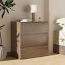 woodtalks 3 Drawer Dresser, Wood Chest Drawers with Storage for Closet, Bedroom, Living Room and Hallway, Drawers Dresser Bedside Nightstand, Walnut, Brown