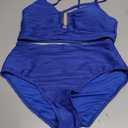 Herseas 2 Piece Bikini Set U-Wire Cutout Popular Swimsuit High Waisted Textured 2026 Summer Beach Swim Bathing Suits (L)