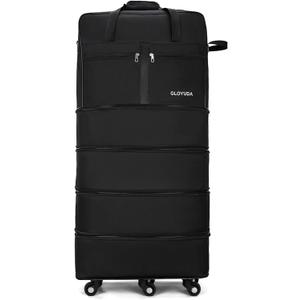 42.8 Inch Expandable Large Rolling Duffle Bag with Wheels (Black), 42.8 x 20x 11 inch