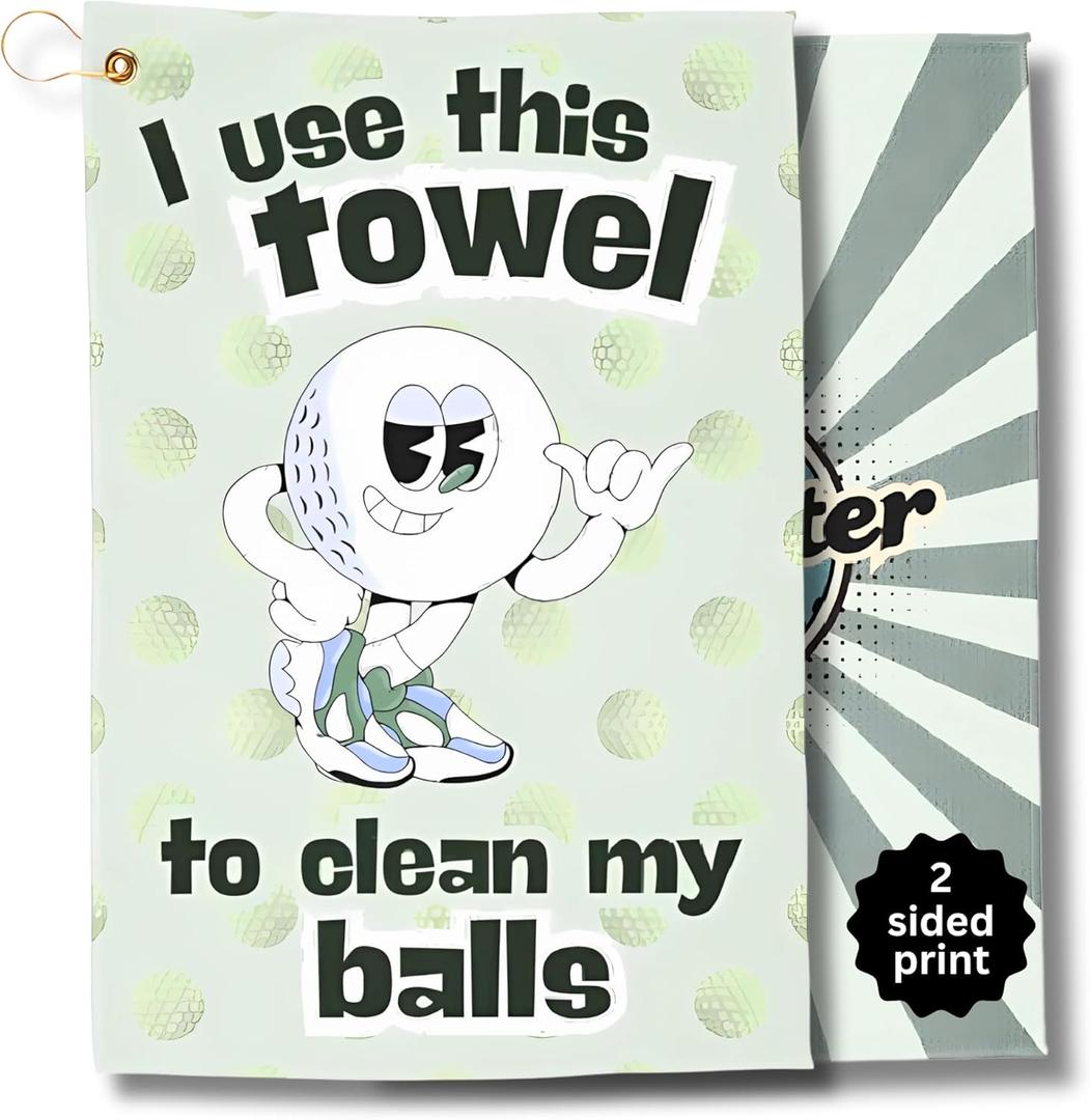Funny Golf Towels- Golf Themed Gag Gifts for Men Who Have Everything, Golf Towels for Golf Bags with Clip for Men, Funny, Unique Accessories (Clean) (Multicolor-6)