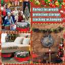 Shappy 6 Pcs 24 x 7 Inch Christmas Wreath Storage Bag Plastic Storage Containers for Wreaths Container Christmas Decorative Xmas Plastic Bag Holder Handles Dual Zipper Holiday Wrapping