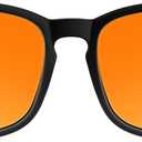 TIJN Blue Light Blocking Glasses for Computer, TV, Gaming Improve Sleep by Naturally Producing Melatonin for Women Men, Orange Lens ((Strengthen Protect- Amber Lens) Black)