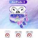 for Airpods 3rd Generation Case - Quicksand Liquid Cute Kawaii Mujer Girl Women Aesthetic Cover Sparkling Sparkle Glitter Bling Purple Castle Keychain Girly for Airpods 3 Case