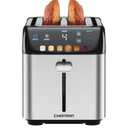 Chefman Smart Touch 2 Slice Digital Toaster, 6 Shade Settings, Stainless Steel with Extra-Wide Slots, Thick Bread and Bagel, +10, Defrost, Removable Crumb