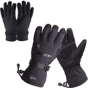 Waterproof Ski Snowboard Gloves with 3M Thinsulate,Zipper Pocket, Air Vent, Cold Weather Gloves for Men (Small)