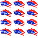 100 Pcs Puerto Rico Flags on Stick - 5x8 Inch Mini Handheld Puerto Rican Stick Flags Bulk - Boricua Parade, Baseball Classic Sports Event & Spring Break Party Decorations Supplies