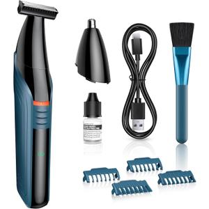 Bikini Trimmer for Women, 2-in-1 Electric Razors for Women, Lady Pubic Hair Trimmer for Bikini Line/Legs/Arms/Armpits, Body Trimmer Safe Hair Removal Groomer Kit, Cordless IPX7 Waterproof Wet/Dry Use