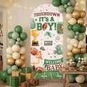 Football Baby Shower Arch Backdrop Cover Touchdown Its a Boy Decoration 6ft Stretch Spandex Football Backdrop for Sport Baby Shower Gender Reveal Decors Party Supplies Photo Booth Props