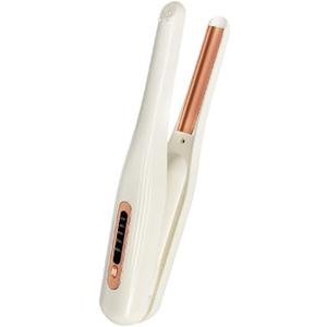 PLUZZ 2-in-1 Wireless Hair Straightening & Curling Iron, Ultra-Light 2 Way Cordless Styler with 200M Negative Ions, Ceramic Arched Plates for Smooth Straight/Curl/Waves, 5 Heat Settings (Beige)