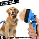 3PCS Self Cleaning Slicker Brush & Pet Grooming Rake & Flea Comb for Dogs, Cats and Horses | Skin Friendly Deshedding Grooming Tool & Double-Sided Dematting Comb | Premium Pet Supplies