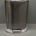 EKO Madison Brushed Stainless 50 Liter/13.2 Gallon Step Trash Can with Inner Liner - Fingerprint Resistant Finish