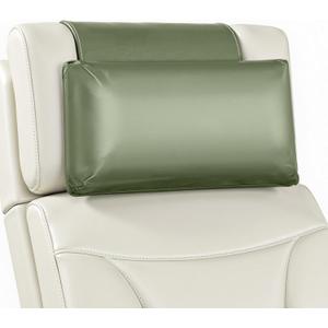 Leather Recliner Pillow, Adjustable Neck & Head Support Pillow, Pu Leather Non-Slip Headrest for Pain Relief & Relaxation, Ideal for Recliner Chair, Couch, Office Chair, Sofa (Sage Green)