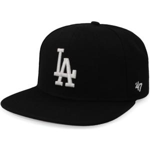 47 Los Angeles Dodgers Hat Mens Womens Adjustable Baseball Cap, Structured Fit, Black/White, One Size