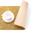 Placemat, Sparkle Glitter Rhinestones Table Mat Crushed Diamond Rectangle Table Placemat 12 x 18 inch for Home Kitchen Dinning Christmas Thanksgiving Fall New Year Decorations