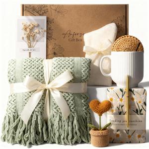 Self Care Gifts for Women Get Well Soon Birthday Gifts Baskets Care Package for Women, Thinking of You Feel Better Inspirational Christmas Gifts for Mom Her Friend Sister Wife (Mint green)