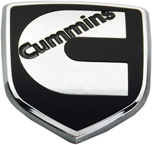 1Pcs Compatible with Head Front Cummin Emblem 3D Badge Nameplate Replacement for 3rd gen 03-09 Cummin (Chrome Black)