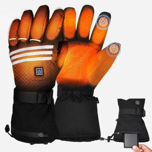 Heated Gloves for Men Women, Rechargeable 5000mAh Windproof Battery Electric Gloves Camping Hand Warmers, Touchscreen for Motorcycle Outdoor Skiing Cycling Hiking Working (Medium)