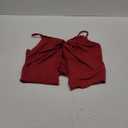 Women's Twist Front Cami Crop Tops Spaghetti Strap Slim Fit Asymmetrical Camisole (Large, Burgundy)