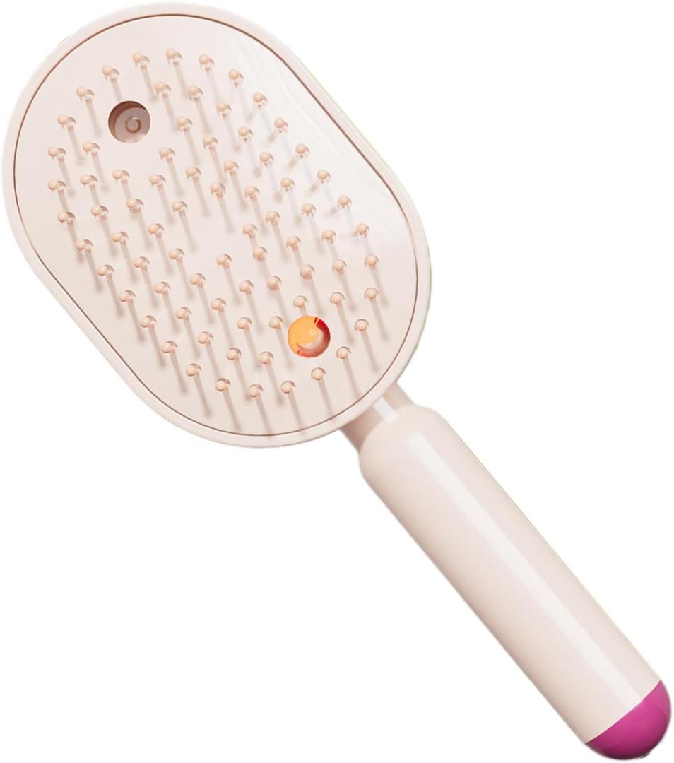 Wet Hair Brush Brushing Vibration Massager | with Red Light Electric Air Cushion Curly Hair Brush for Women Girls Home Spa Cleaning Grooming Styling Detangling Add Shine