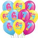 6 7 Birthday Decorations, 30 Pcs 6 7 Balloons with Ice Cream Print, 6 7 Meme Theme Party Supplies, Six Seven Balloon Set for 67 Birthday Party Decorations