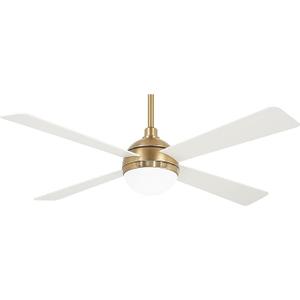 MINKA-AIRE Orb Ceiling Fan in Bright Brass and Soft Brass.