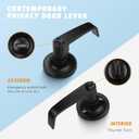 KNOBWELL 4 Pack Commercial Door Handles Black,Bedroom Door Handle Set, Lever Door Handle with Lock,Reversible for Left and Right