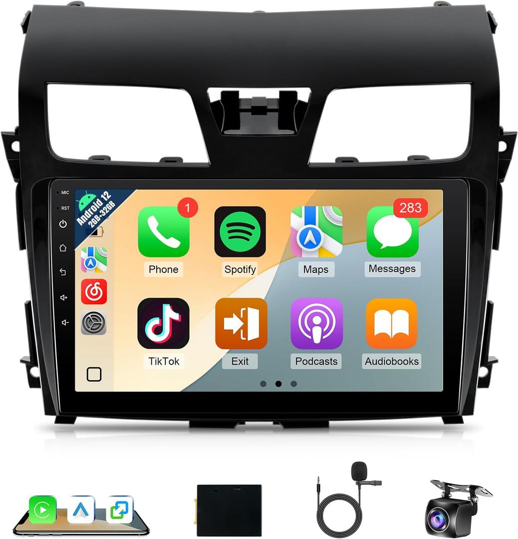 Naifay Car Stereo Radio for Nissan Altima 2013 2014 2015 with Carplay & Android Auto, 10.1 Inch Touch Screen for Altima Car Stereo with GPS/Bluetooth/WiFi/SWC(Not Fit Big Screen & Premium Audio System)