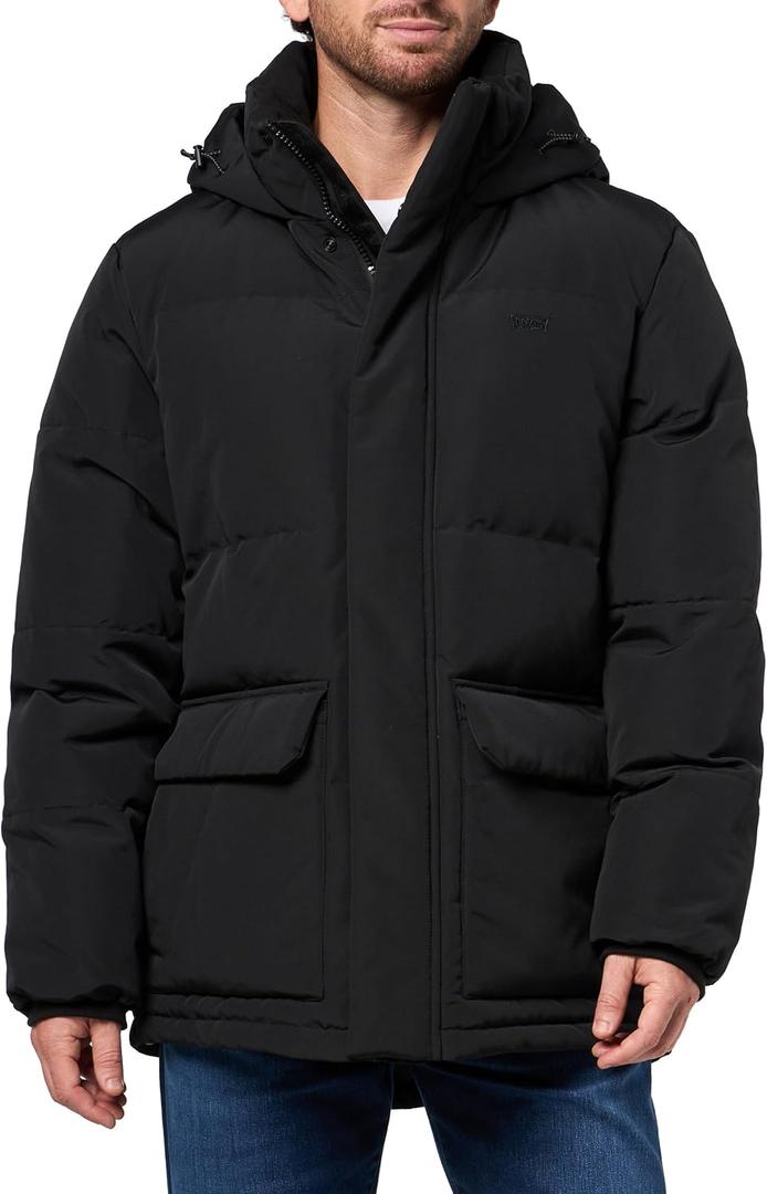 Levi's mens Quilted Puffer Parka Jacket (Large, New Black)