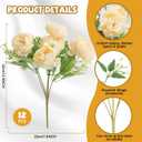 12 Bundles Fake Artificial Peonies Silk Flowers Fake Peony Bouquet Faux Peonies Flowers Bulk for Decoration Florals Arrangements Wedding Home Party Table (Champagne)