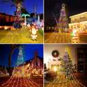 Christmas Decorations Star String Lights, 320 LEDs Outdoor Waterfall Tree Lights with 13" Topper Star, Plug in Waterproof Hanging Fairy Lights for Xmas New Year Holiday Party Yard Patio Decor