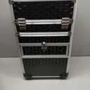 Joligrace Rolling Makeup Case with Drawers - Tattoo Storage Organizer Travel Cart for Nail Tech, Cosmetology, Barber Tools - Portable Suitcase on Wheels (Black)