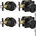 Haidms 2 Pack Black Door Knob with Deadbolt, Keyed-Different Exterior Door Lock Set, Matte Black Front Door Knobs with Lock and Key