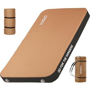 UPWELL Self Inflating Sleeping Pad 4.5" Thickness Camping Mattress with Solid Foam Portable Fast Inflation for Outdoor Double Sleeping Mat Portable Roll Up Bed Brown&Black, Full