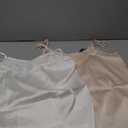 Zeagoo Camisole Tops for Women Slik Satin Spaghetti Strap Tank Top Lace V Neck Cami 2 PCS (Small)