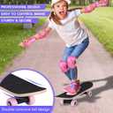 Honoson 7 Pcs Skateboard for Toddlers Beginners Knee Elbow Pads Wrist Guards Gear Set Age 6-10 Kids 24 x 6