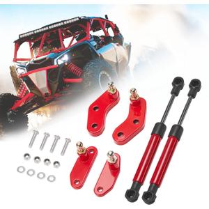 Kemimoto X3 Door Opener Kits Door Shocks Struts Compatible with 2017-2025 Can Am Maverick X3 and Max Front and Rear Doors, Red