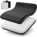 Seat Cushion, Gel Seat Cushion, Breathable Cool Suitable as Office Chair Cushion, Car Seat Cushion, Wheelchair Cushion, Large Size, Strong Support, Relieve Sciatica and Backache, 2 Anti-Slip Covers