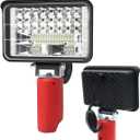 Portable LED Work Light 4800LM 32W Adjustable Flashlight Cordless Battery Powered Flood Light for Indoor Outdoor Camping Hiking and Emergency