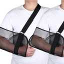 2 Pieces Mesh Arm Shoulder Sling Adjustable Shoulder Immobilizer for Shower Breathable Rotator Cuff Solution Lightweight Shoulder Sling for Shower Brace Black Arm Supports for Supporting Elbow Wrist