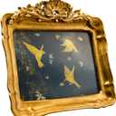 5x7 Vintage Picture Frame, Antique Bronze Gold Ornate Carved Horizontal Landscape Frame with Glass Front, Tabletop & Wall Hanging Retro Home Decor Photo Gallery Art