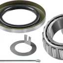 Lippert Trailer Bearing Replacement Kit for 5,200-lb. Axle Hubs with Inner & Outer Bearing Cones, Races, 2.25" Inner Diameter Double Lip Grease Seal, 1.75" Cotter Pin, 1.5" Tang Spindle Washer