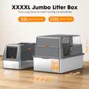 XXXXL Stainless Steel Litter Box with Lid，28.3" L x 20.2" W x 19.3" H
