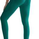 RUNNING GIRL Leggings with Pockets for Women Tummy Control 25" High Waisted Yoga Pants Buttery Soft Gym Workout Yoga Leggings (Green, XL)