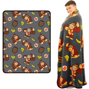 Franco Collectibles Nintendo Donkey Kong Gaming Bedding Super Soft Micro Raschel Throw, 46 in x 60 in
